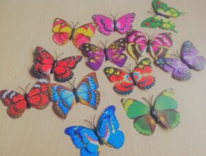 liblikad 7x5,5 cm, 5 tk pakis