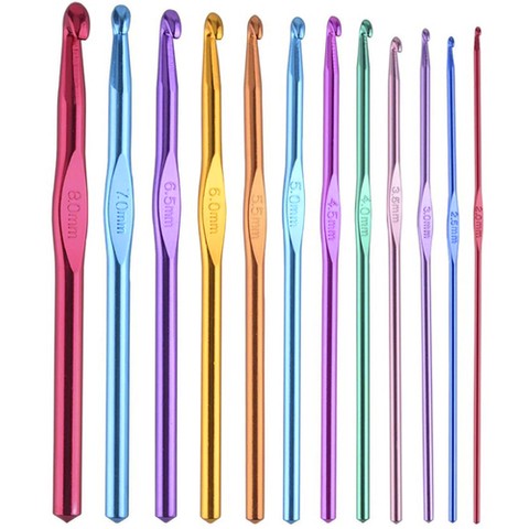heegelnõelad 12 tk, metallist suurused 2,0-8,0 mm