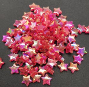 tähe kujulised metallik läikega pärlid 10 mm 50 tk TUMEROOSA
