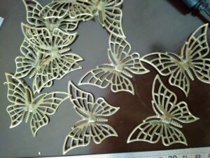 Liblikas, metall, 60x45 mm, pronks 1 tk