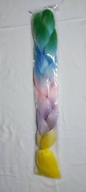 Kanekalon /tehispats/  5 värviga 60 cm nr 4