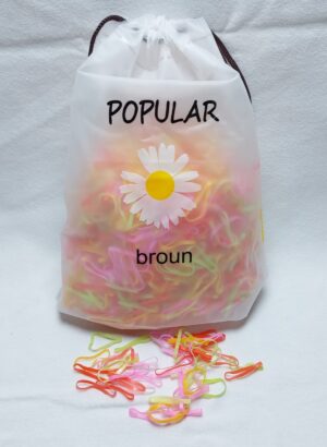 Juuksekummid ca 2000 tk pakis  kirju kollane