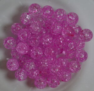 akrüülpärlid 12 mm ca 35 tk tumeroosad tahulised/mõra effektiga