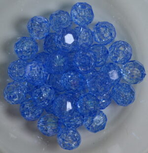 akrüülpärlid 12 mm ca 35 tk sinised tahulised/mõra effektiga
