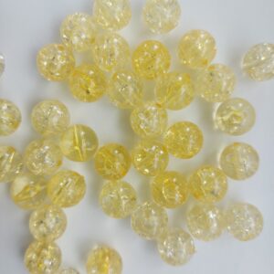 Akrüülpärlid 11 mm ca 50 tk kollased mõra effektiga