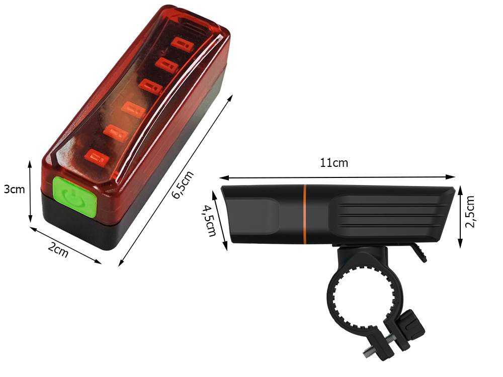 Jalgratta LED lamp+punane tagatuli - Pilt 3