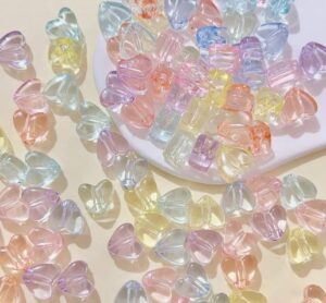 Akrüülpärlid Südamed 0,9 cm 50 tk pakis