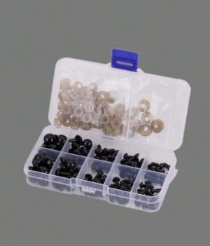 Turvasilmad karbis, 100 tk 5 erinevat suurust, mustad