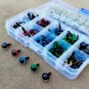 Turvasilmad karbis, 100 tk värvide mix, suurus 10 mm