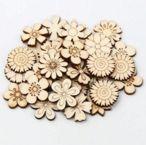 Puidust lillede mix 50 tk pakis 2 cm ja 2,5 cm