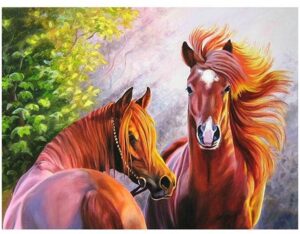 Teemantmaal  40x50 cm  Hobused
