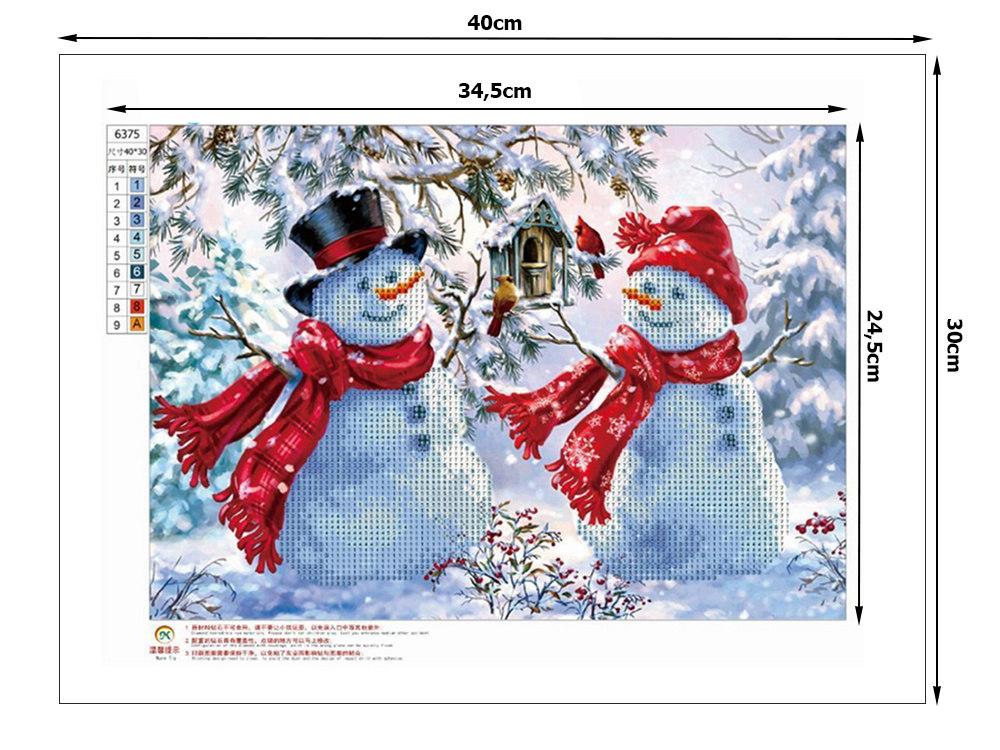 Teemantmaal 30x40 cm Lumememmed - Pilt 2