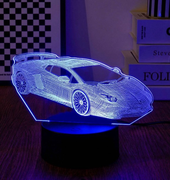 LED öölamp Sportauto (mitmevärviline)