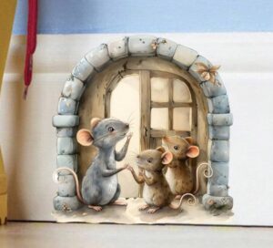Kleebis seinale-aknale hiired 15x15 cm