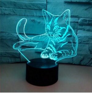 LED öölamp Kass (mitmevärviline)