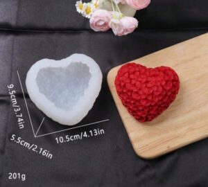 Silikoonist vorm  3D lilleline süda ca 10 cm