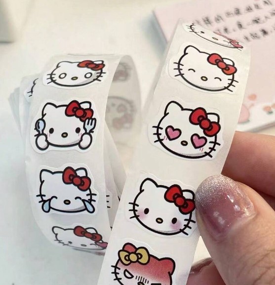 Kleebiserull, 500 tk 2,5 cm, Hello Kitty