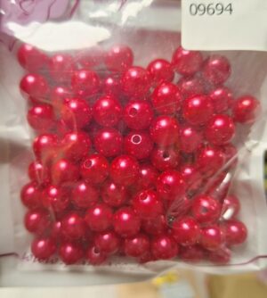 Akrüülpärlid 10 mm ca 90 tk punased