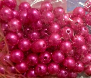 Akrüülpärlid 10 mm ca 90 tk  fuksia roosa