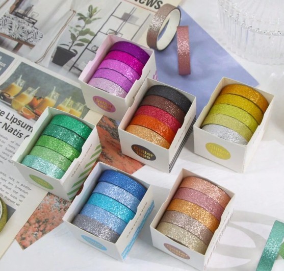 Glitter teibid 15 tk juhuslikud värvid (3 juhuslikku pakki pildilt)