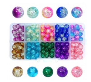 Mõralised klaaspärlid 150 tk värvide mix karbis suurus 8 mm! 4