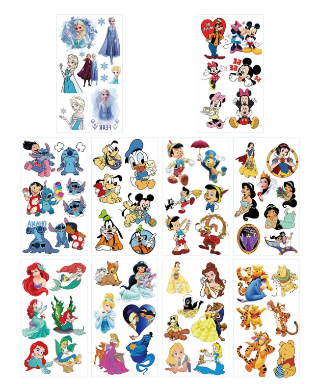 Disney teemalised tätoveeringud 10 lehte juhuslikud
