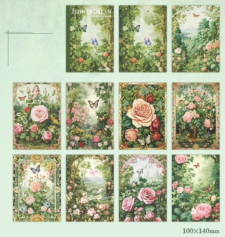 Disainpaberid retro Roheline 30 tk