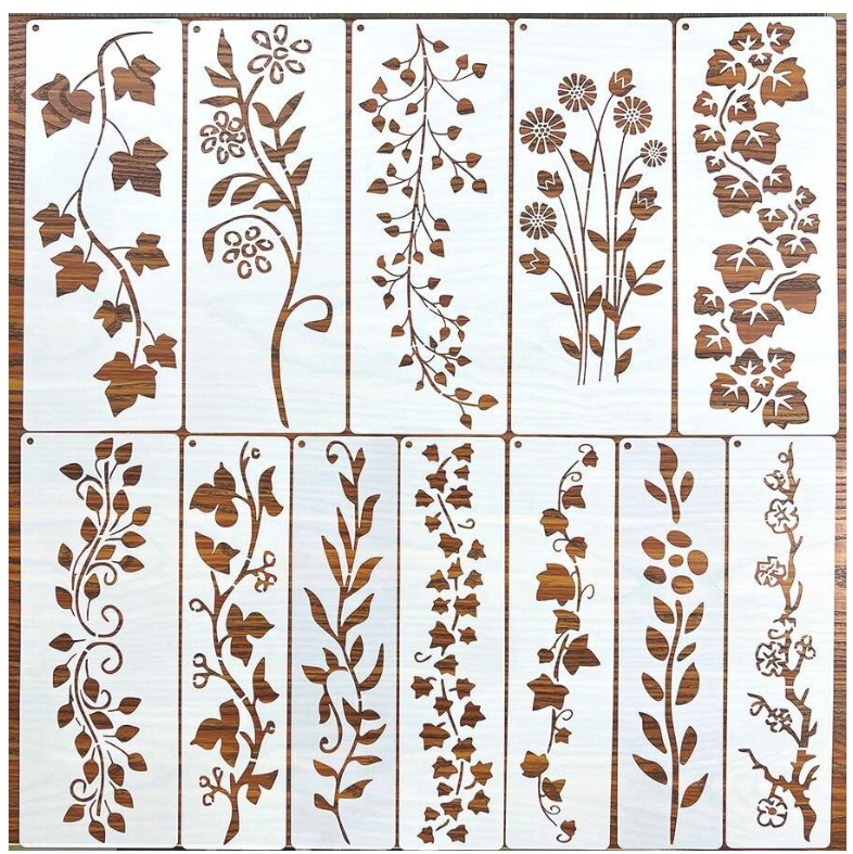 Šabloonid 12 tk taimed 30x11,4 cm
