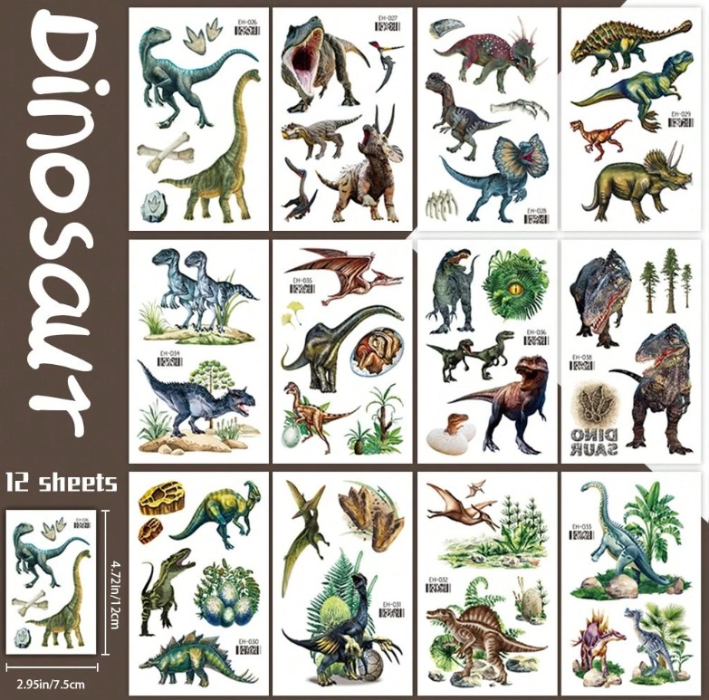 Dinosauruste tätoveeringud 12 lehte
