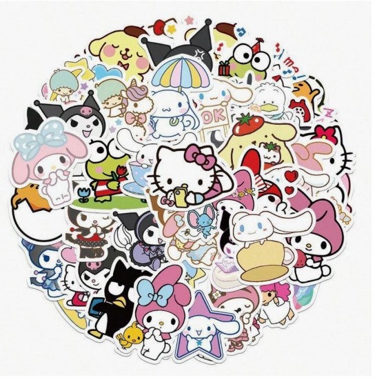 Kleebised Kawii/Hello Kitty ca 100 tk pakis