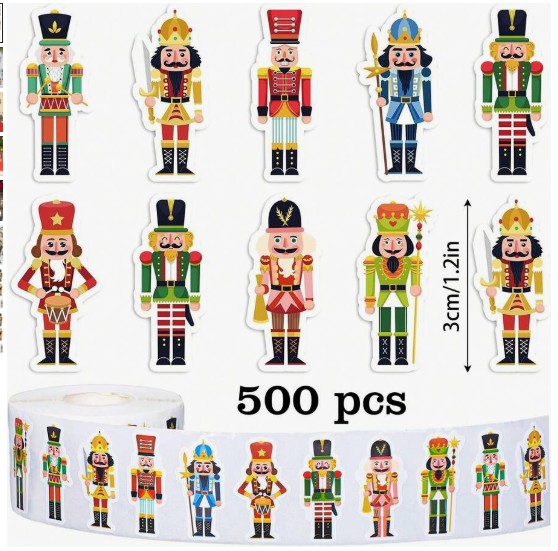 Kleebiserull kleebised 500 tk 2,5 cm Pähklipureja