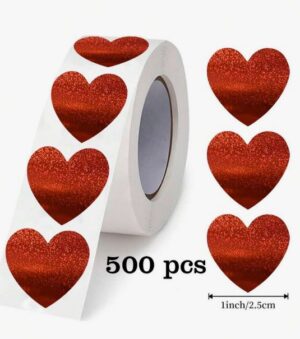 Kleebiserull süda, 500 tk  (väikse sädelusega)