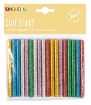 Liimipulgad glitter 7mm 18 tk