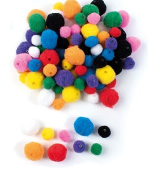 Pom-pom pallid 200 tk mix Ø 20mm&Ø30mm