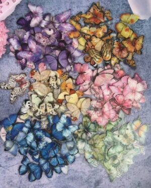 Kleebised liblikad 6x40 tk värvide mix ca 3x5 cm