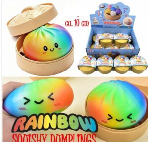 Squishi/stressipall Dumpling vikerkaare pelmeen 10 cm